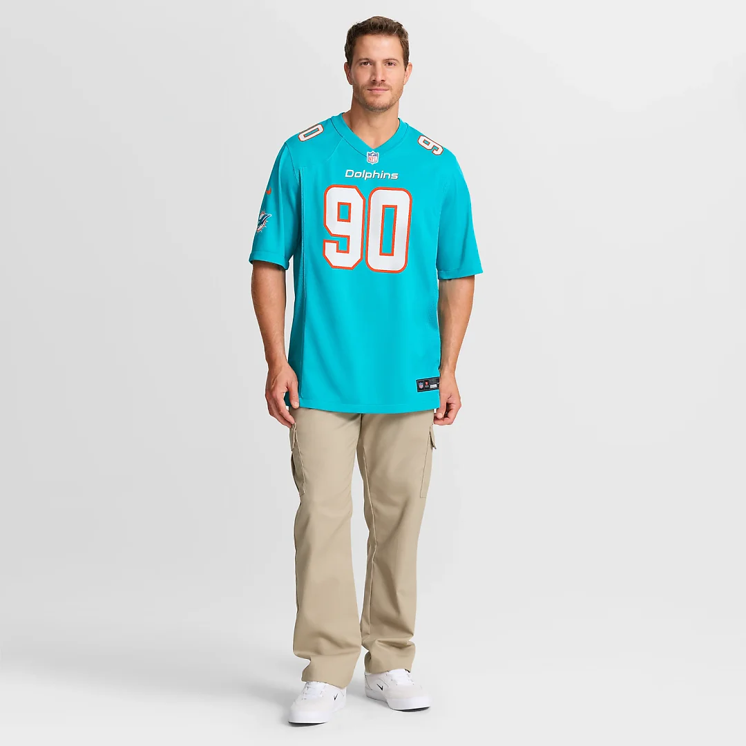 Zennovawear Kenneth Grant Miami Dolphins Team Game Jersey - Aqua