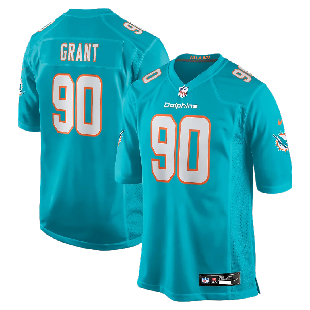 Zennovawear Kenneth Grant Miami Dolphins Team Game Jersey - Aqua