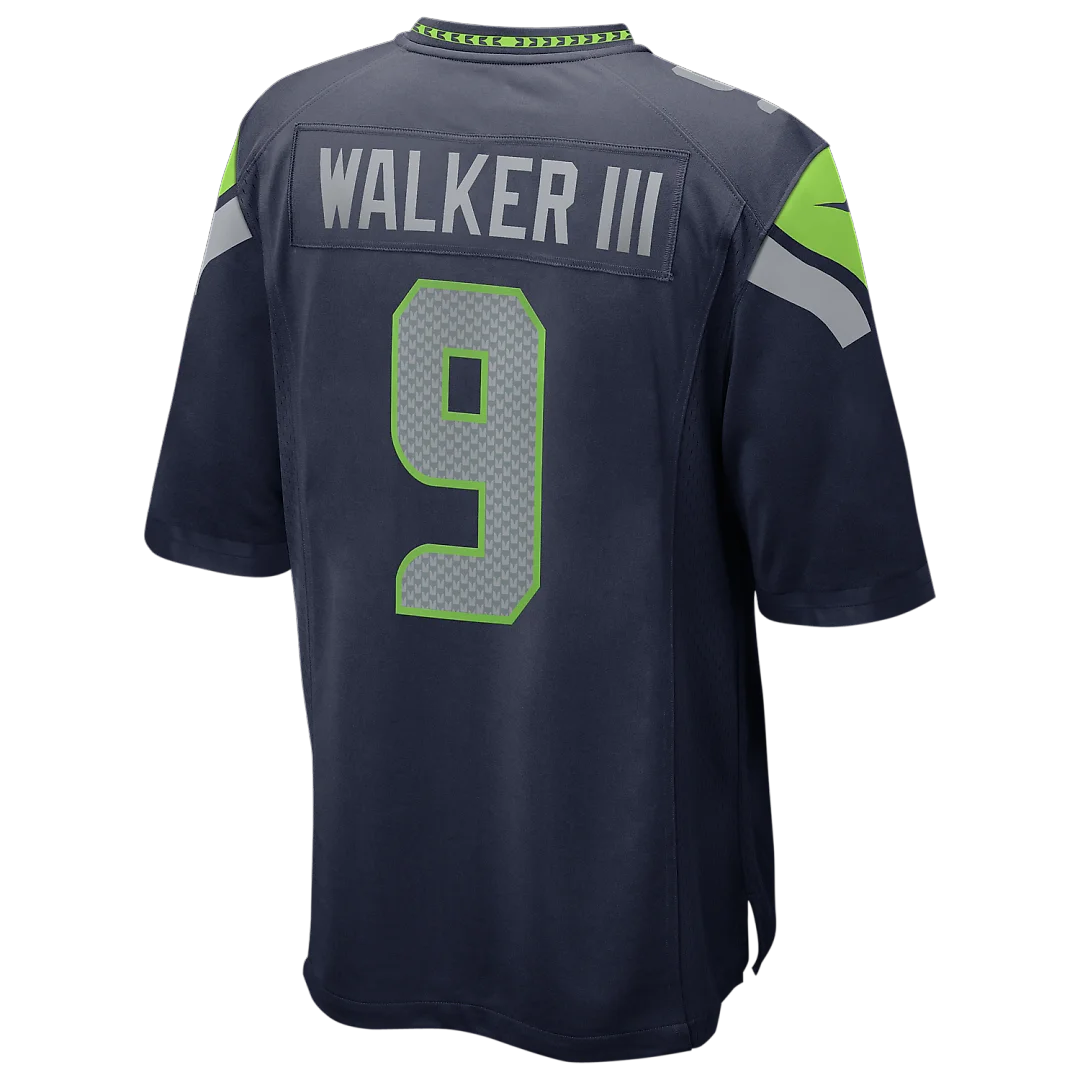 Zennovawear Kenneth Walker III Seattle Seahawks Super Bowl LX Patch Game Jersey - College Navy