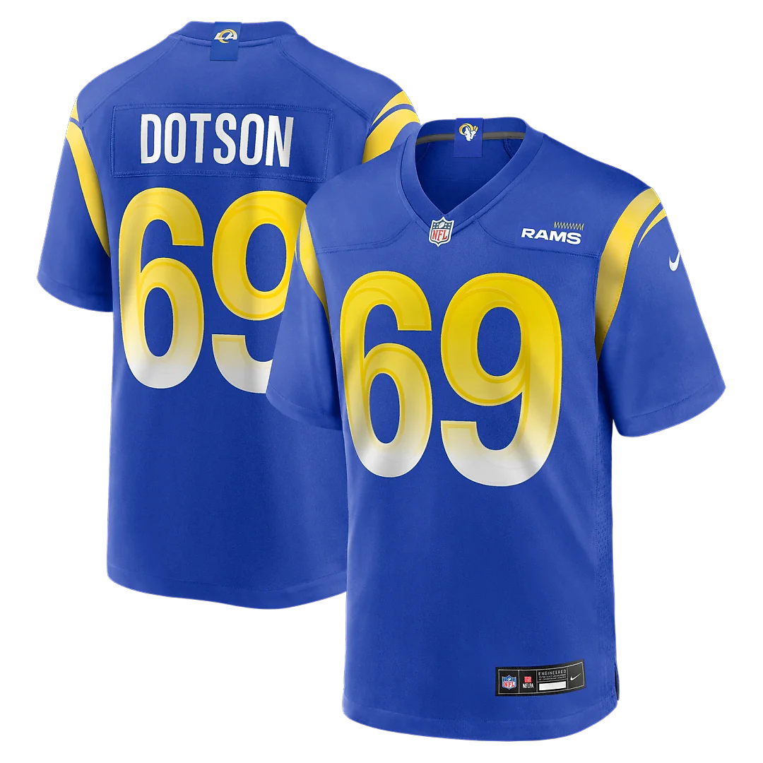 Zennovawear Kevin Dotson Los Angeles Rams Game Jersey - Royal