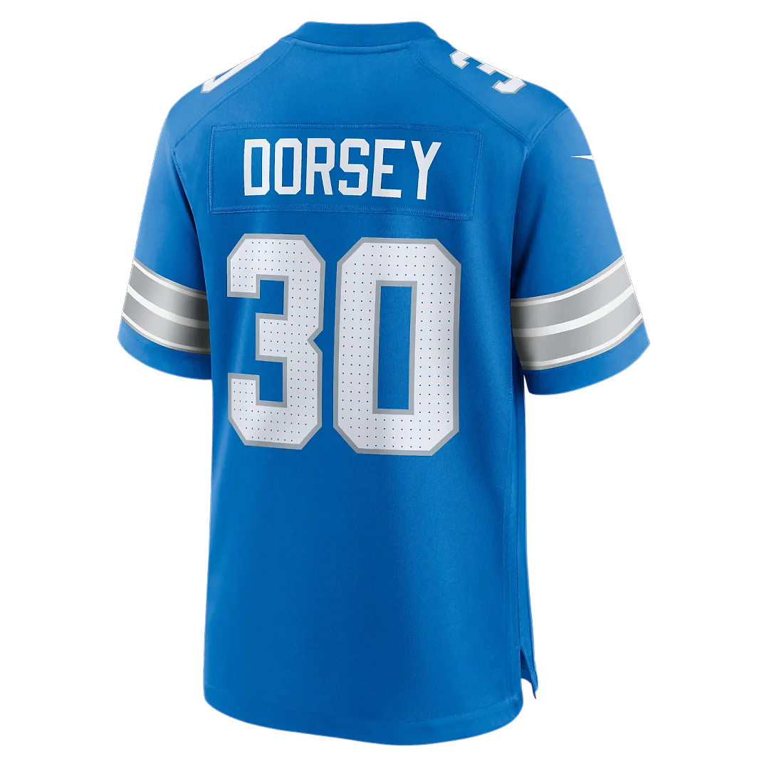 Zennovawear Khalil Dorsey Detroit Lions Team Game Jersey - Blue