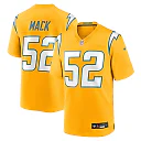 Zennovawear Khalil Mack Los Angeles Chargers Alternate Charger Power Game Player Jersey - Gold