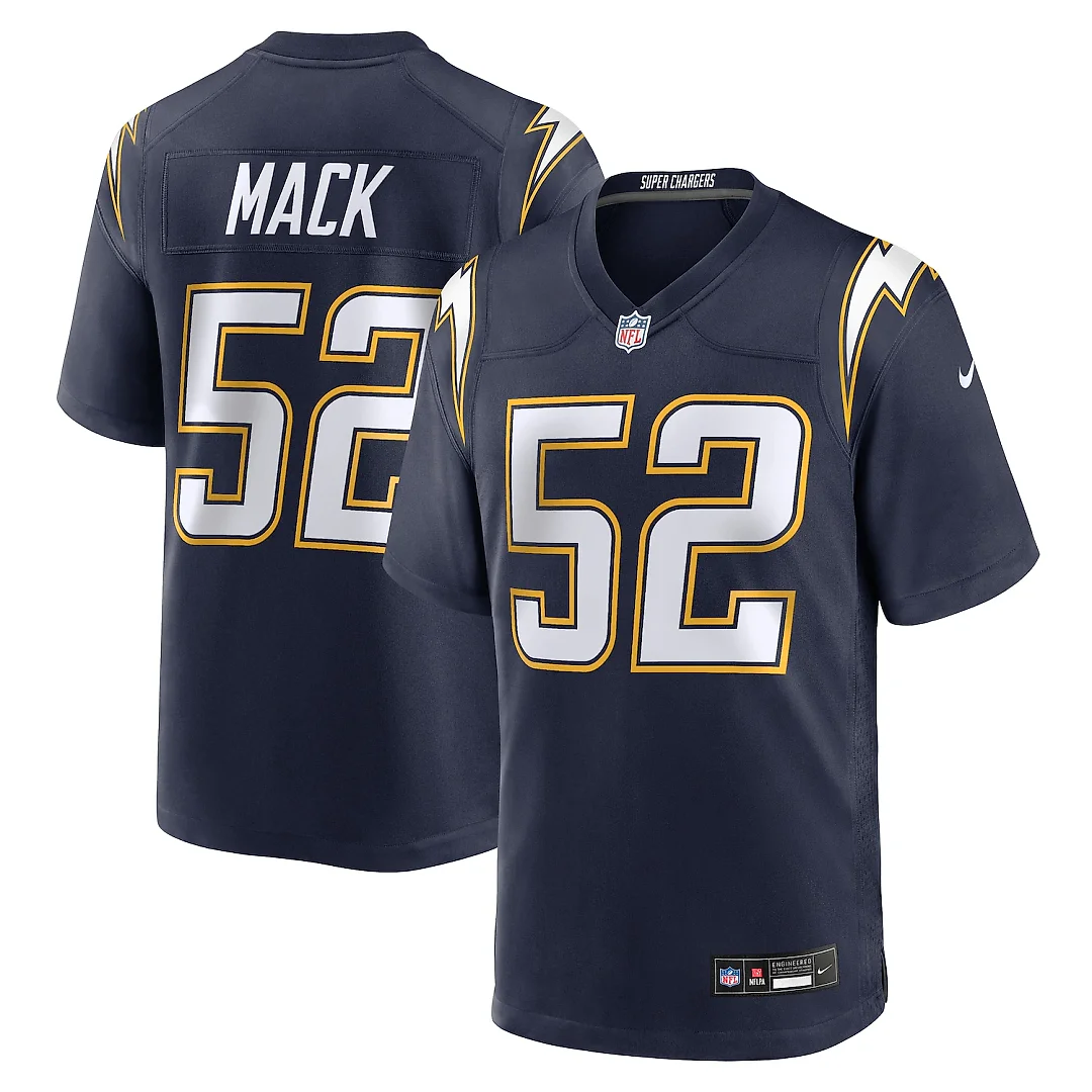 Zennovawear Khalil Mack Los Angeles Chargers Alternate Super Chargers Game Player Jersey - Navy