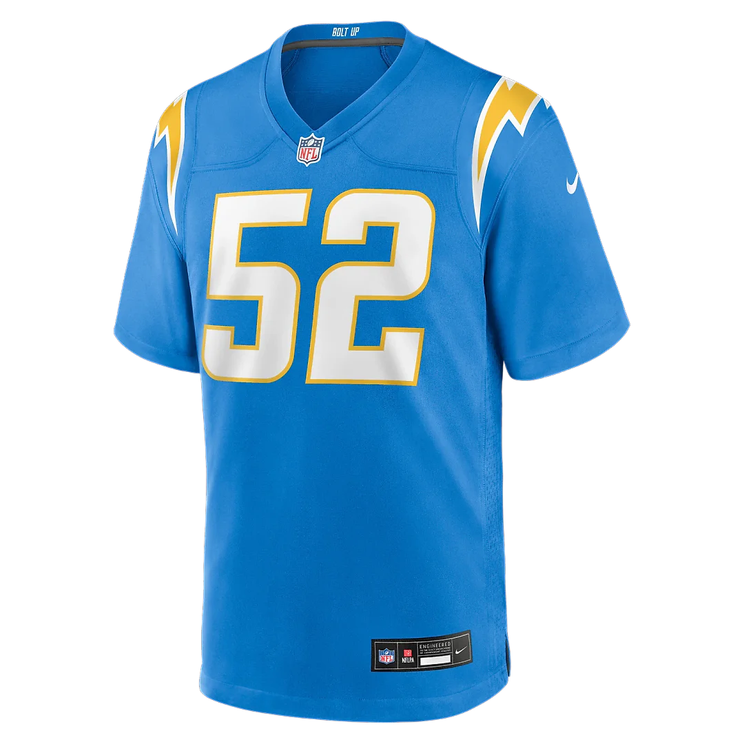 Zennovawear Khalil Mack Los Angeles Chargers Game Jersey - Powder Blue