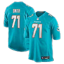 Zennovawear Kion Smith Miami Dolphins Game Jersey - Aqua