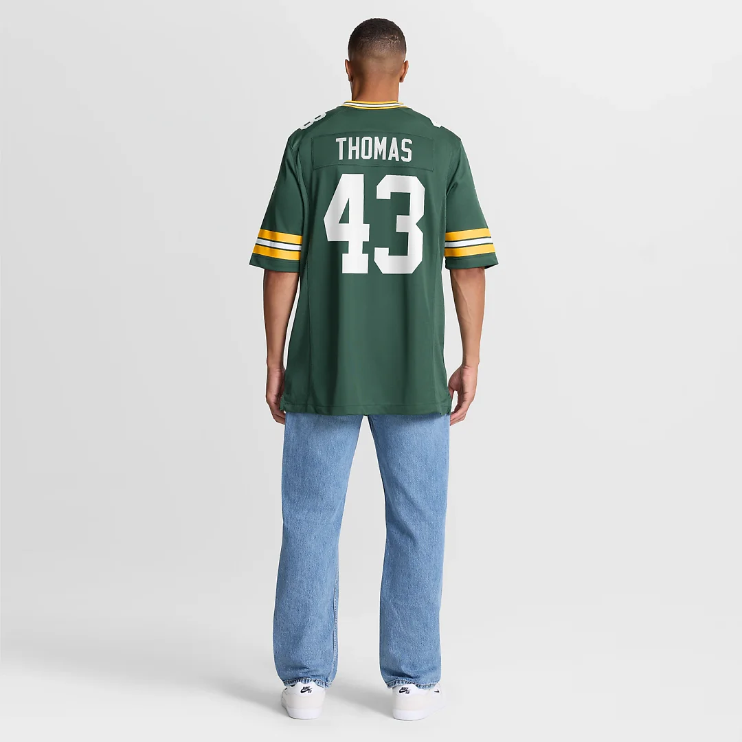 Zennovawear Kiondre Thomas Green Bay Packers Game Player Jersey - Green
