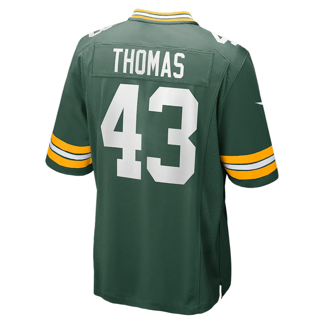 Zennovawear Kiondre Thomas Green Bay Packers Game Player Jersey - Green