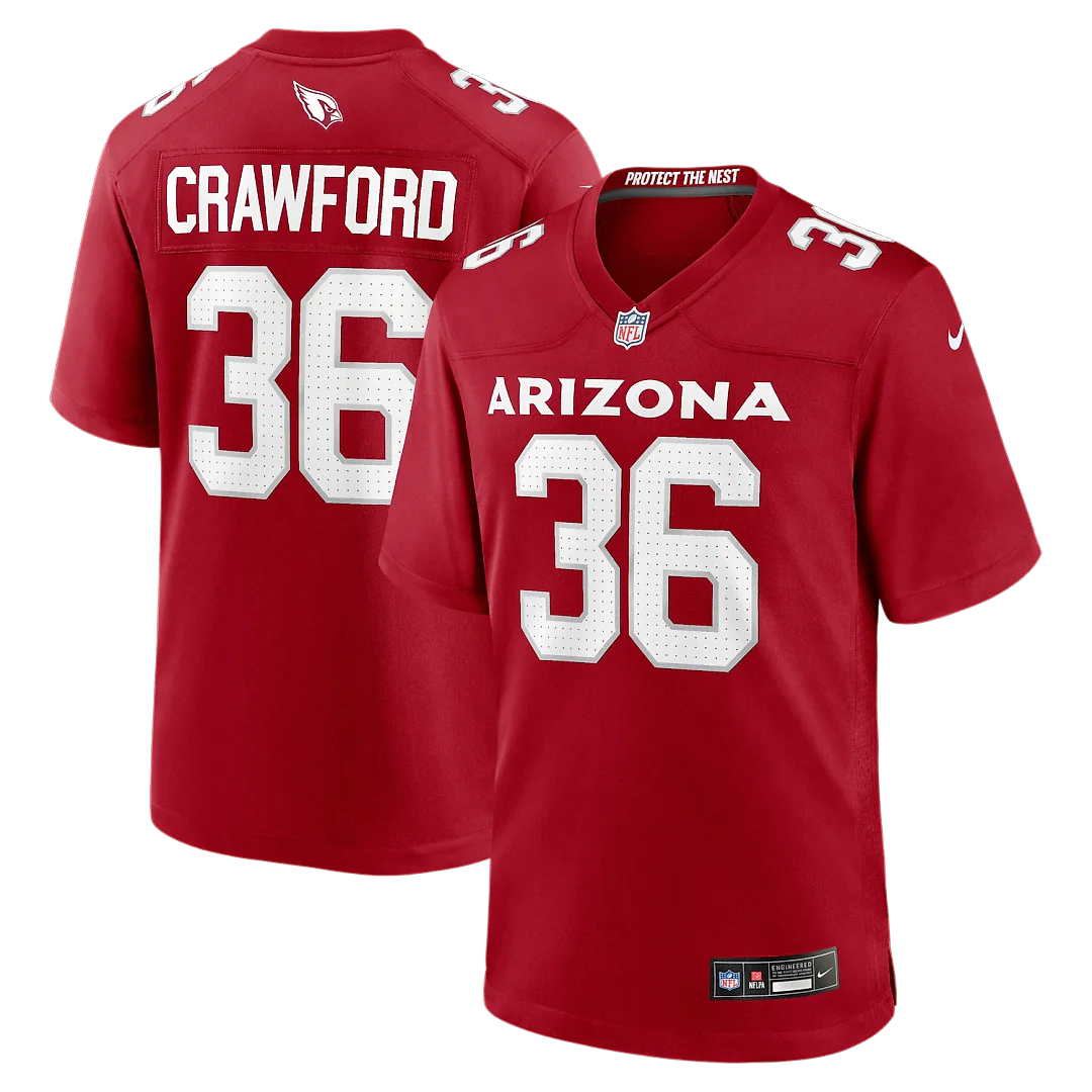 Zennovawear Kitan Crawford Arizona Cardinals Team Game Jersey - Cardinal