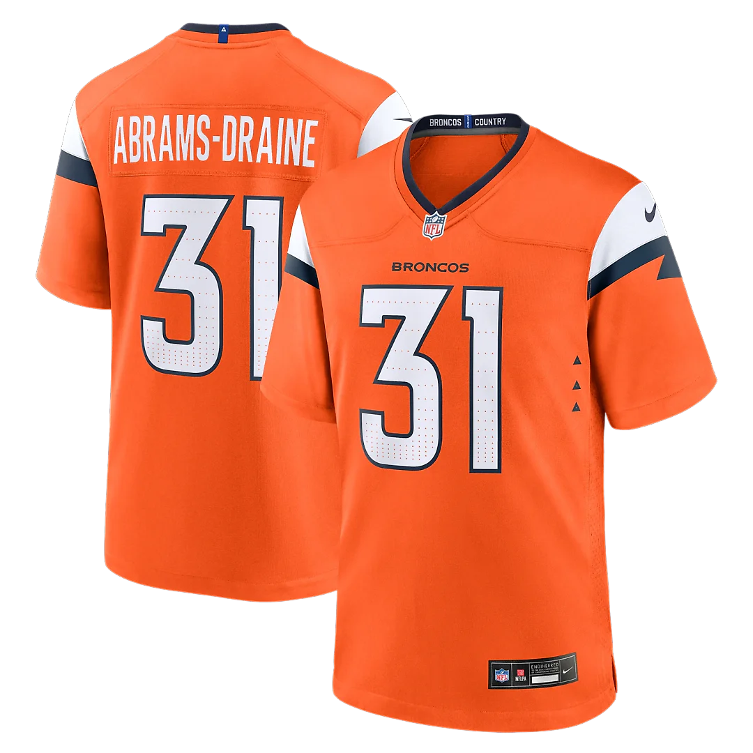 Zennovawear Kris Abrams-Draine Denver Broncos Team Game Jersey - Orange