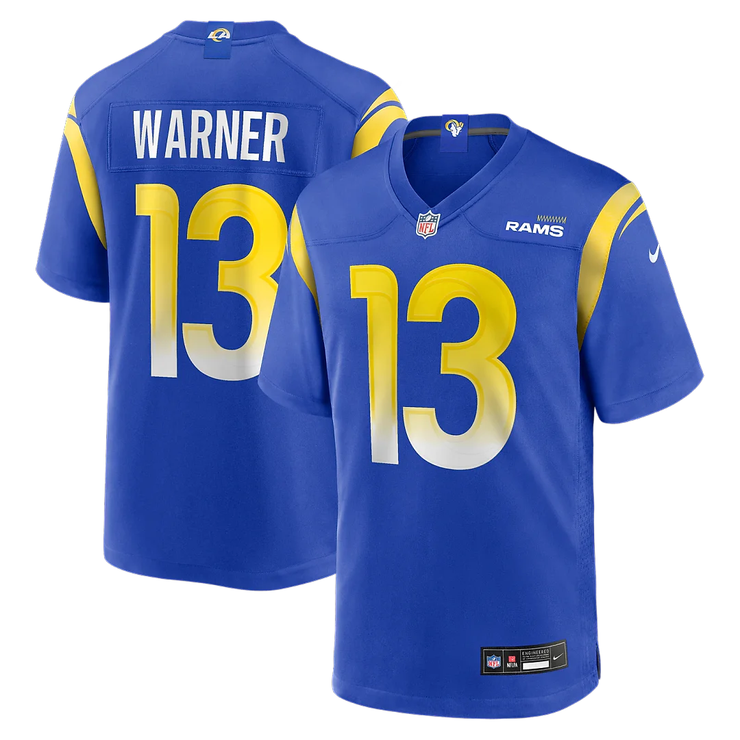 Zennovawear Kurt Warner Los Angeles Rams Game Retired Player Jersey - Royal