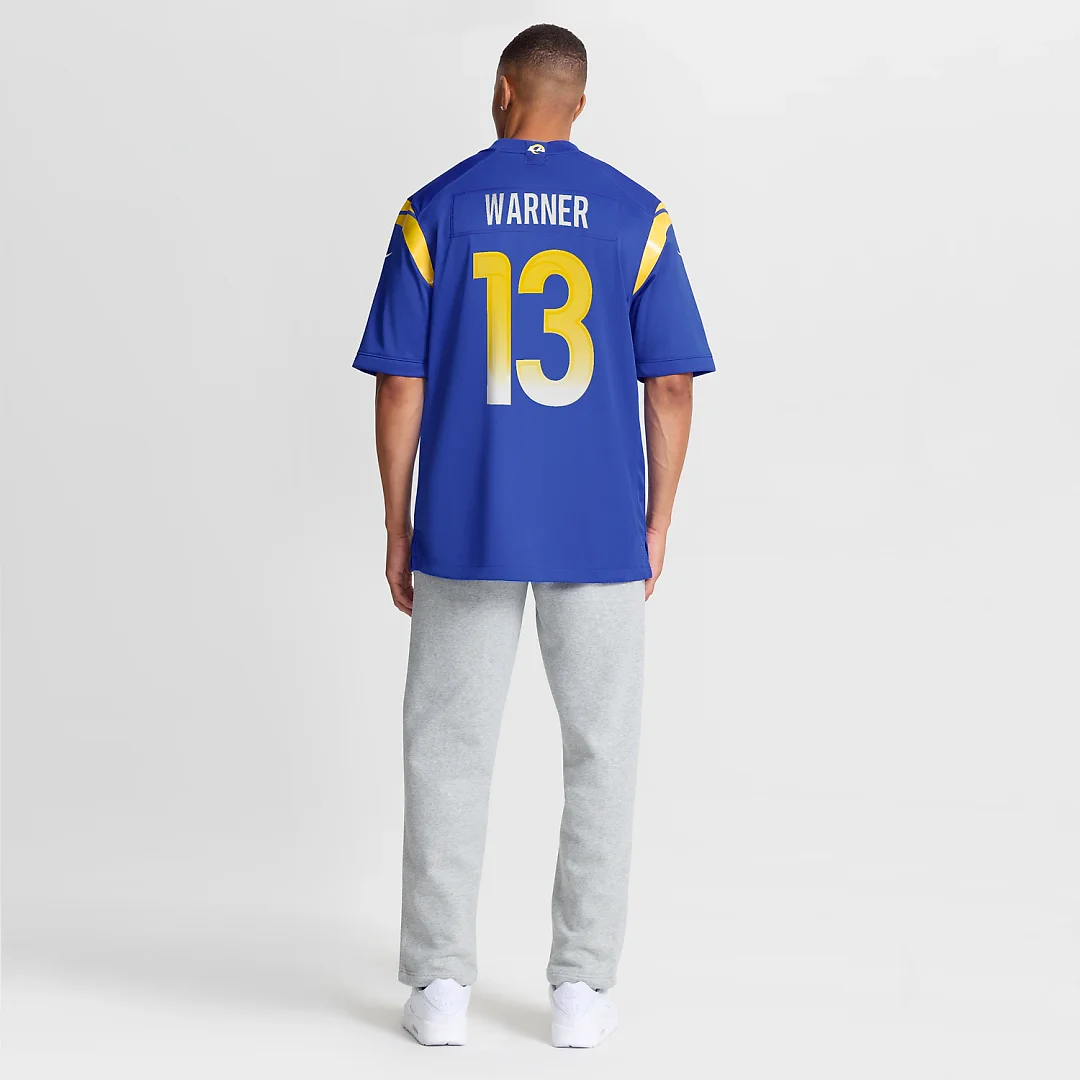 Zennovawear Kurt Warner Los Angeles Rams Game Retired Player Jersey - Royal