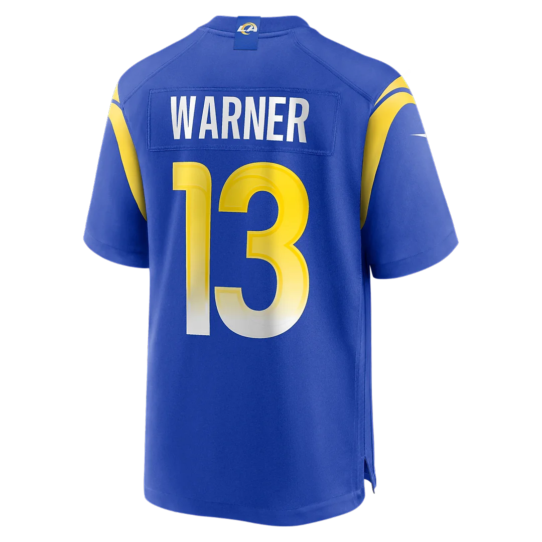 Zennovawear Kurt Warner Los Angeles Rams Game Retired Player Jersey - Royal