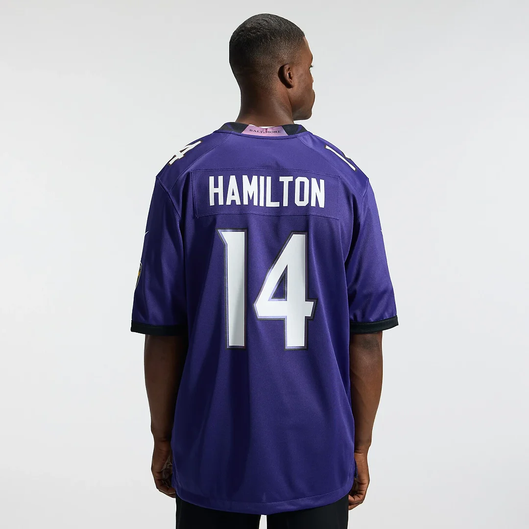 Zennovawear Kyle Hamilton Baltimore Ravens Team Game Jersey - Purple