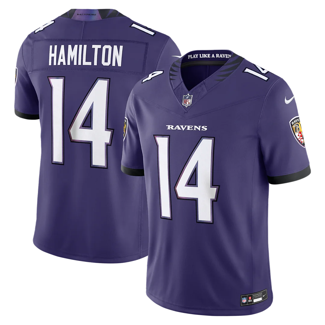 Zennovawear Kyle Hamilton Baltimore Ravens Team Vapor FUSE. Stitched Limited Jersey - Purple