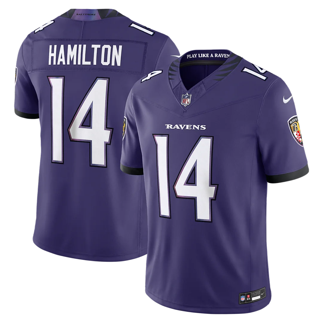 Zennovawear Kyle Hamilton Baltimore Ravens Team Vapor FUSE. Stitched Limited Jersey - Purple