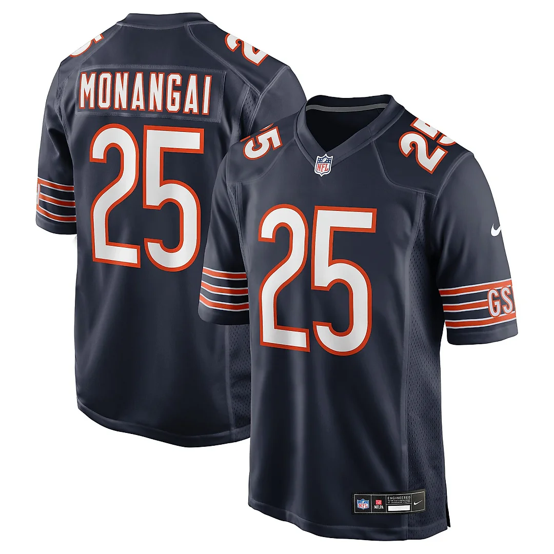 Zennovawear Kyle Monangai Chicago Bears Team Game Jersey - Navy