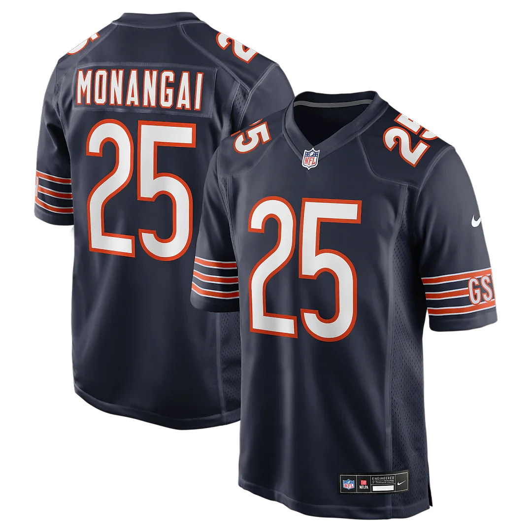 Zennovawear Kyle Monangai Chicago Bears Team Game Jersey - Navy
