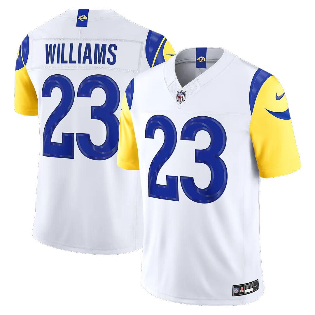 Zennovawear Kyren Williams Los Angeles Rams Vapor FUSE. Stitched Limited Jersey - White