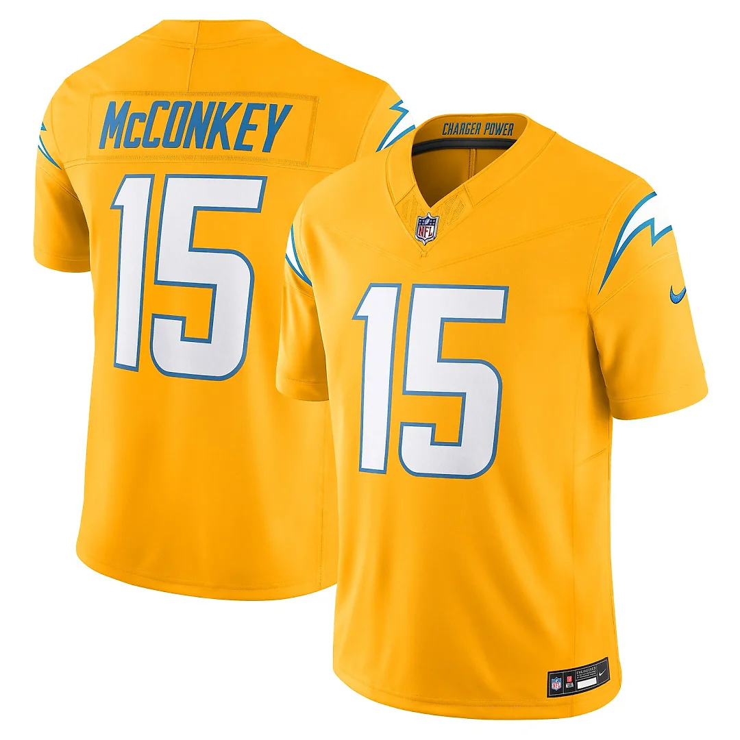 Zennovawear Ladd McConkey Los Angeles Chargers Alternate Charger Power Vapor FUSE. Limited Jersey - Gold