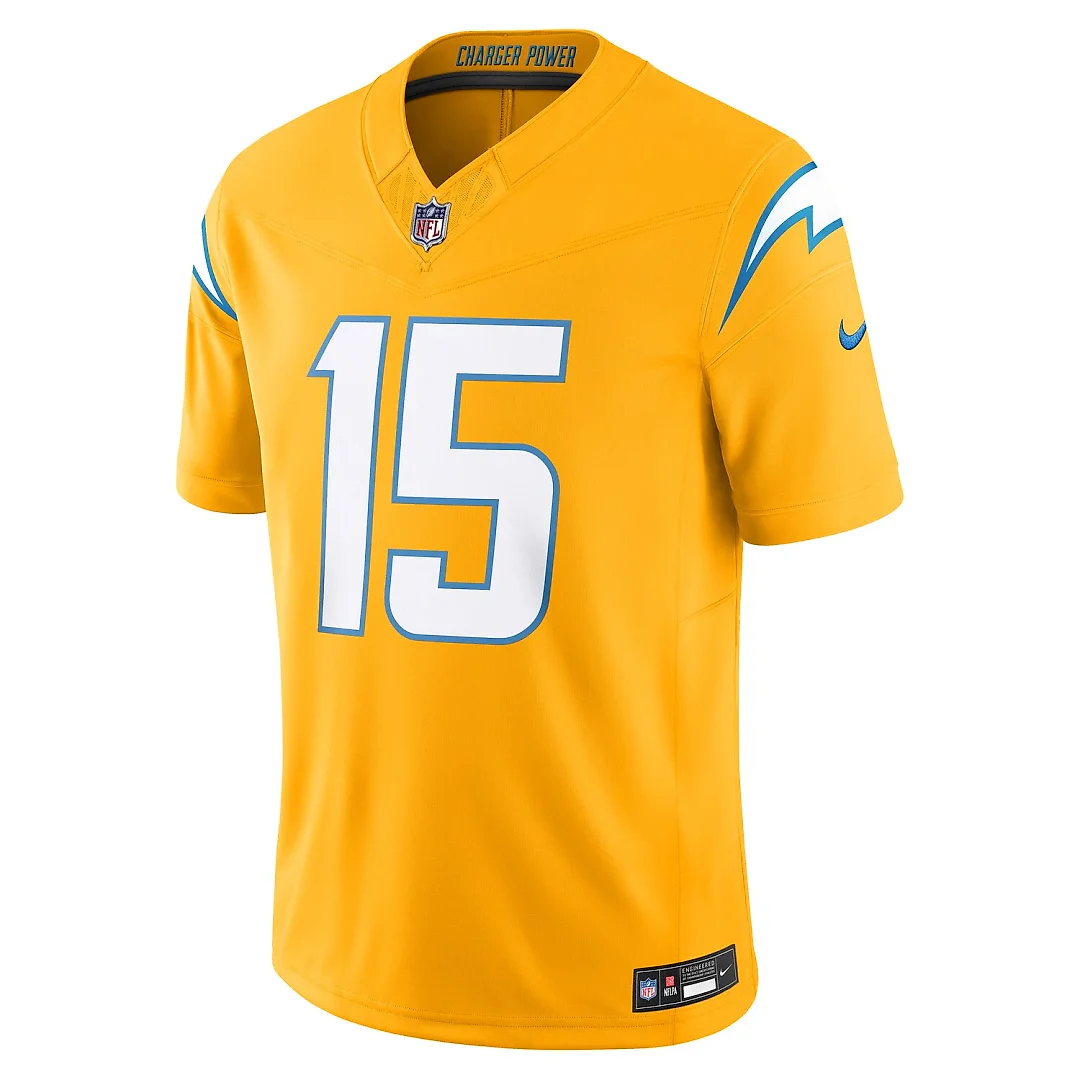 Zennovawear Ladd McConkey Los Angeles Chargers Alternate Charger Power Vapor FUSE. Limited Jersey - Gold
