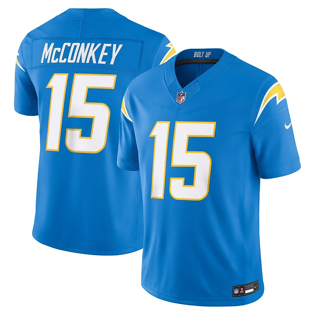 Zennovawear Ladd McConkey Los Angeles Chargers Team Vapor FUSE. Stitched Limited Jersey - Powder Blue