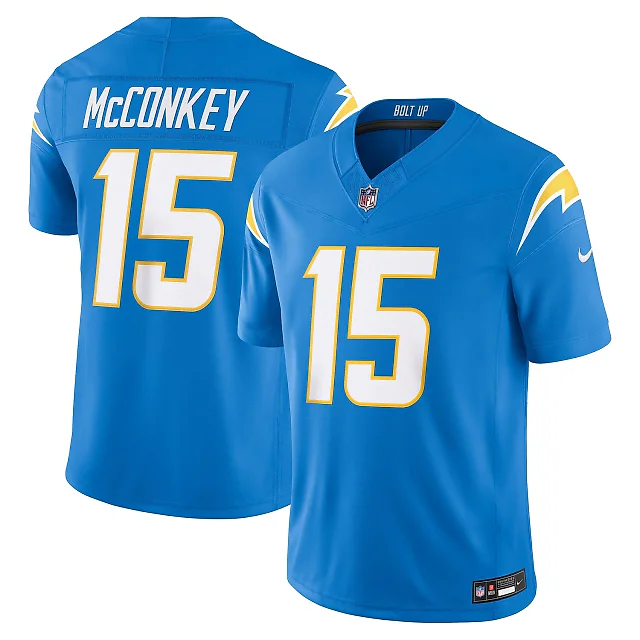 Zennovawear Ladd McConkey Los Angeles Chargers Team Vapor FUSE. Stitched Limited Jersey - Powder Blue