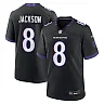 Zennovawear Lamar Jackson Baltimore Ravens Alternate Game Jersey - Black