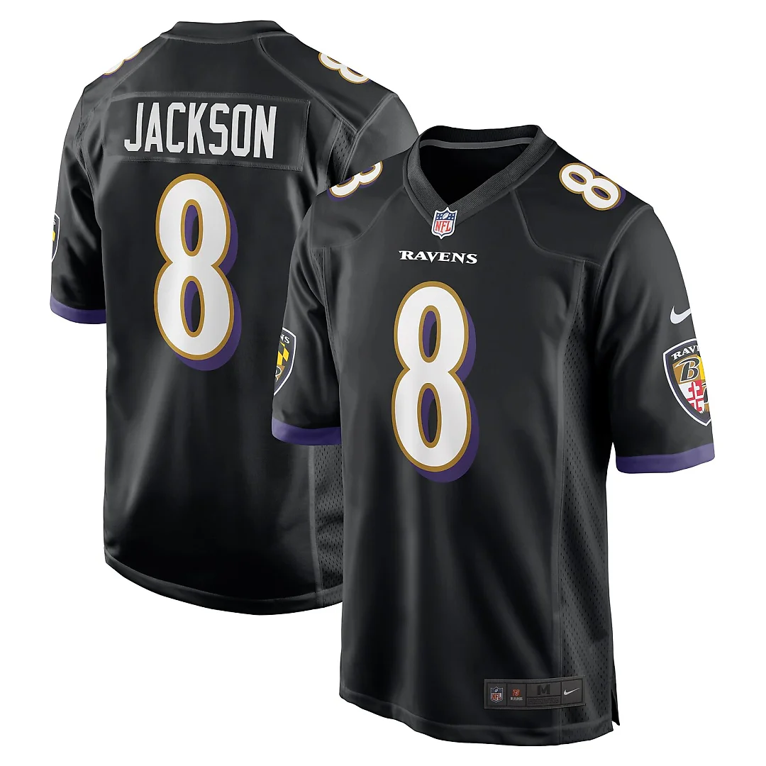 Zennovawear Lamar Jackson Baltimore Ravens Alternate Game Jersey - Black