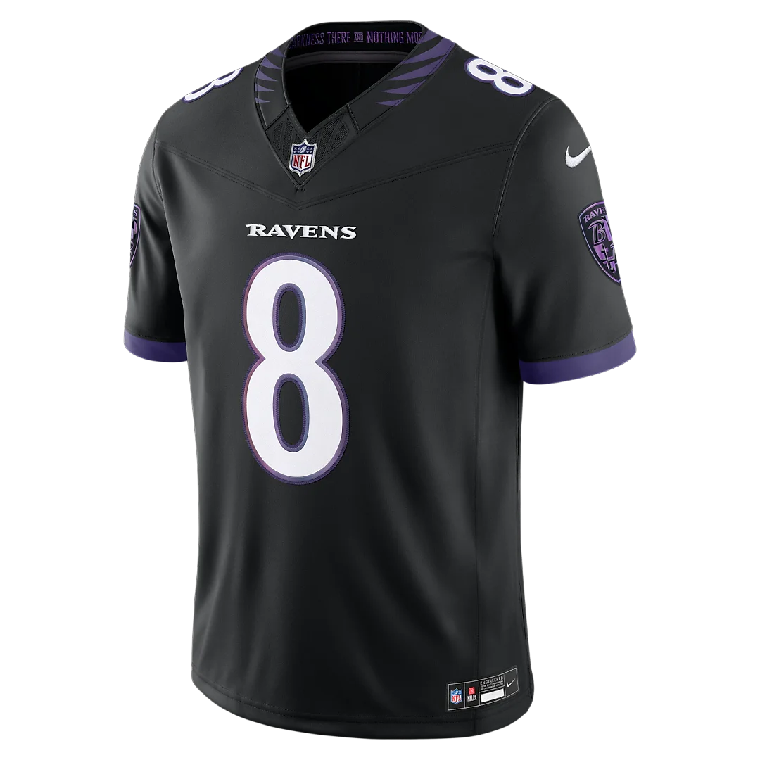 Zennovawear Lamar Jackson Baltimore Ravens Alternate Alternate Vapor FUSE. Stitched Limited Jersey - Black