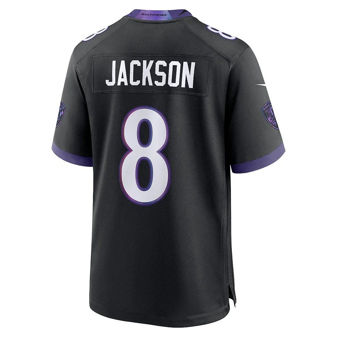 Zennovawear Lamar Jackson Baltimore Ravens Alternate Game Jersey - Black