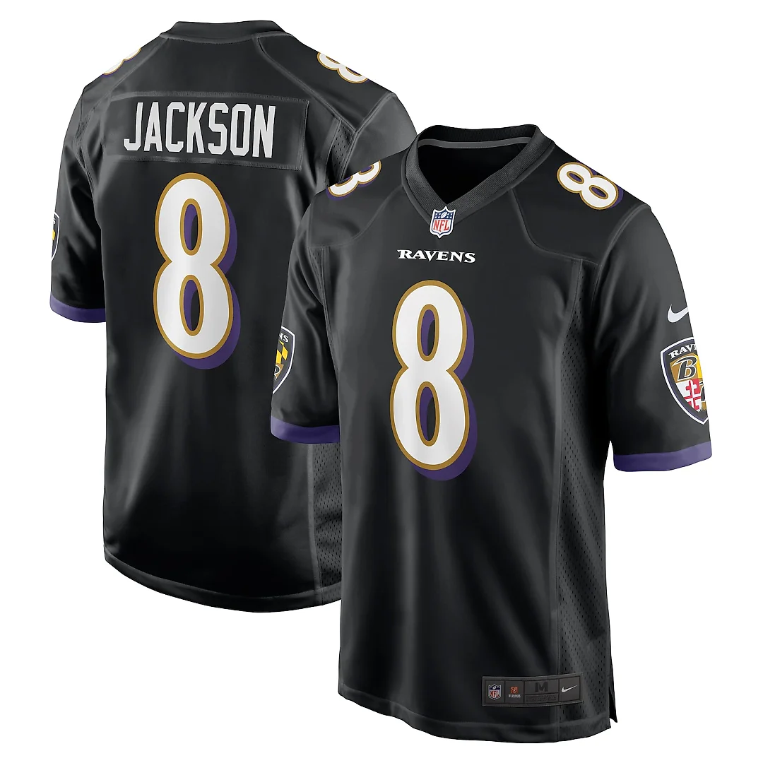 Zennovawear Lamar Jackson Baltimore Ravens Alternate Game Jersey - Black