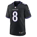 Zennovawear Lamar Jackson Baltimore Ravens Alternate Game Jersey - Black