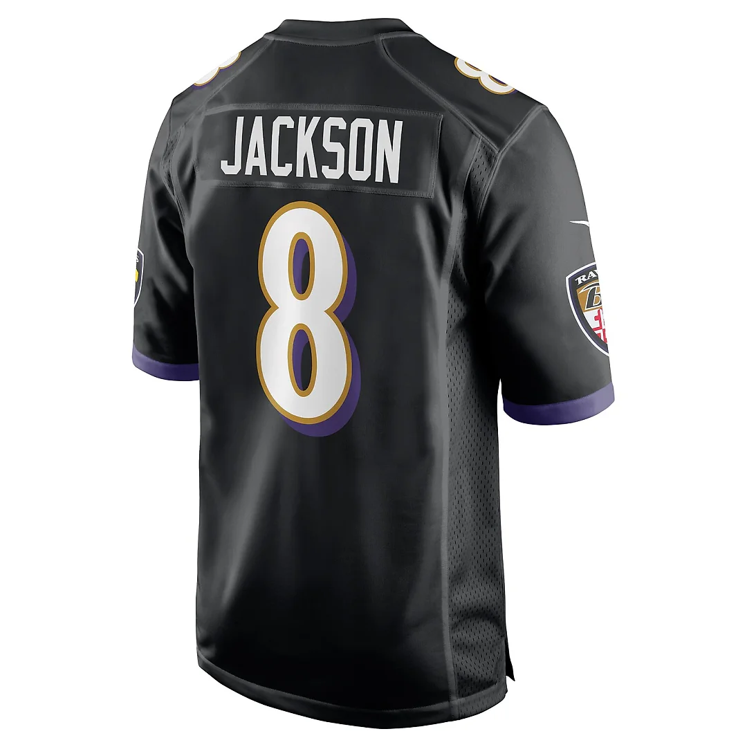 Zennovawear Lamar Jackson Baltimore Ravens Alternate Game Jersey - Black