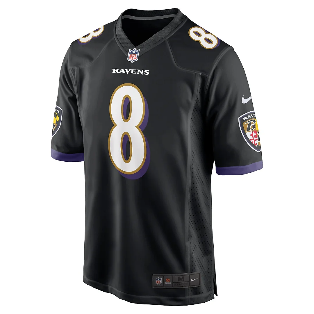 Zennovawear Lamar Jackson Baltimore Ravens Alternate Game Jersey - Black