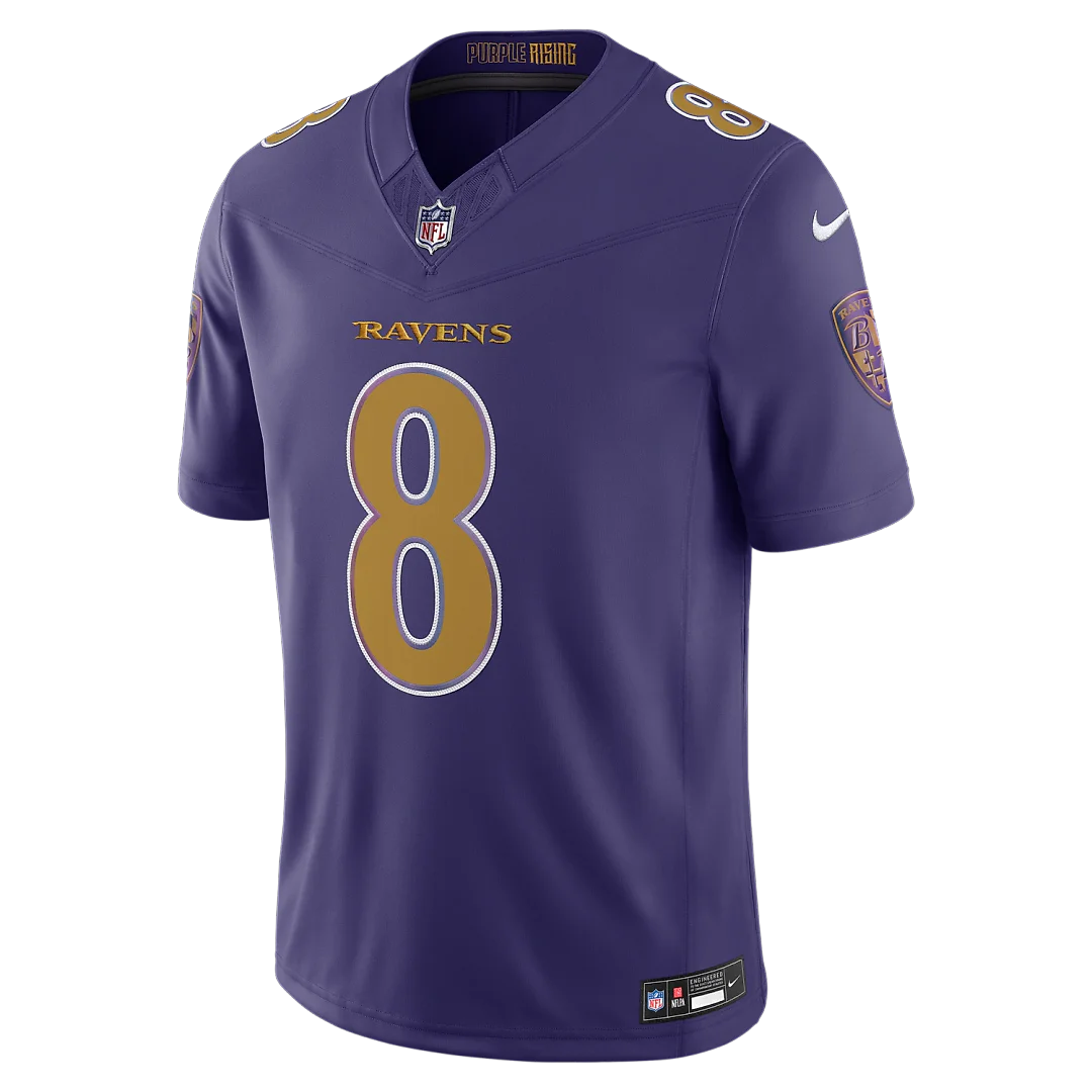 Zennovawear Lamar Jackson Baltimore Ravens Alternate Vapor FUSE. Stitched Limited Jersey - Purple