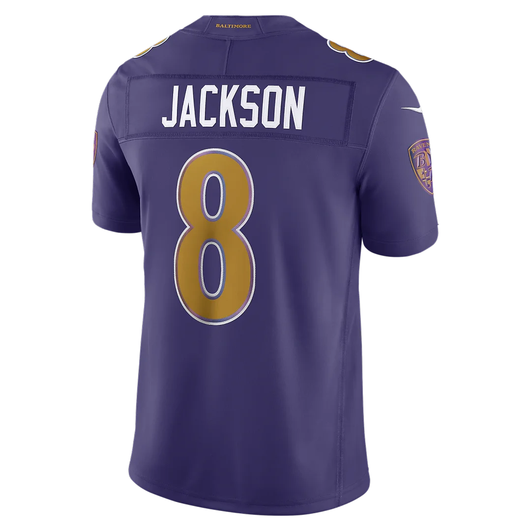 Zennovawear Lamar Jackson Baltimore Ravens Alternate Vapor FUSE. Stitched Limited Jersey - Purple