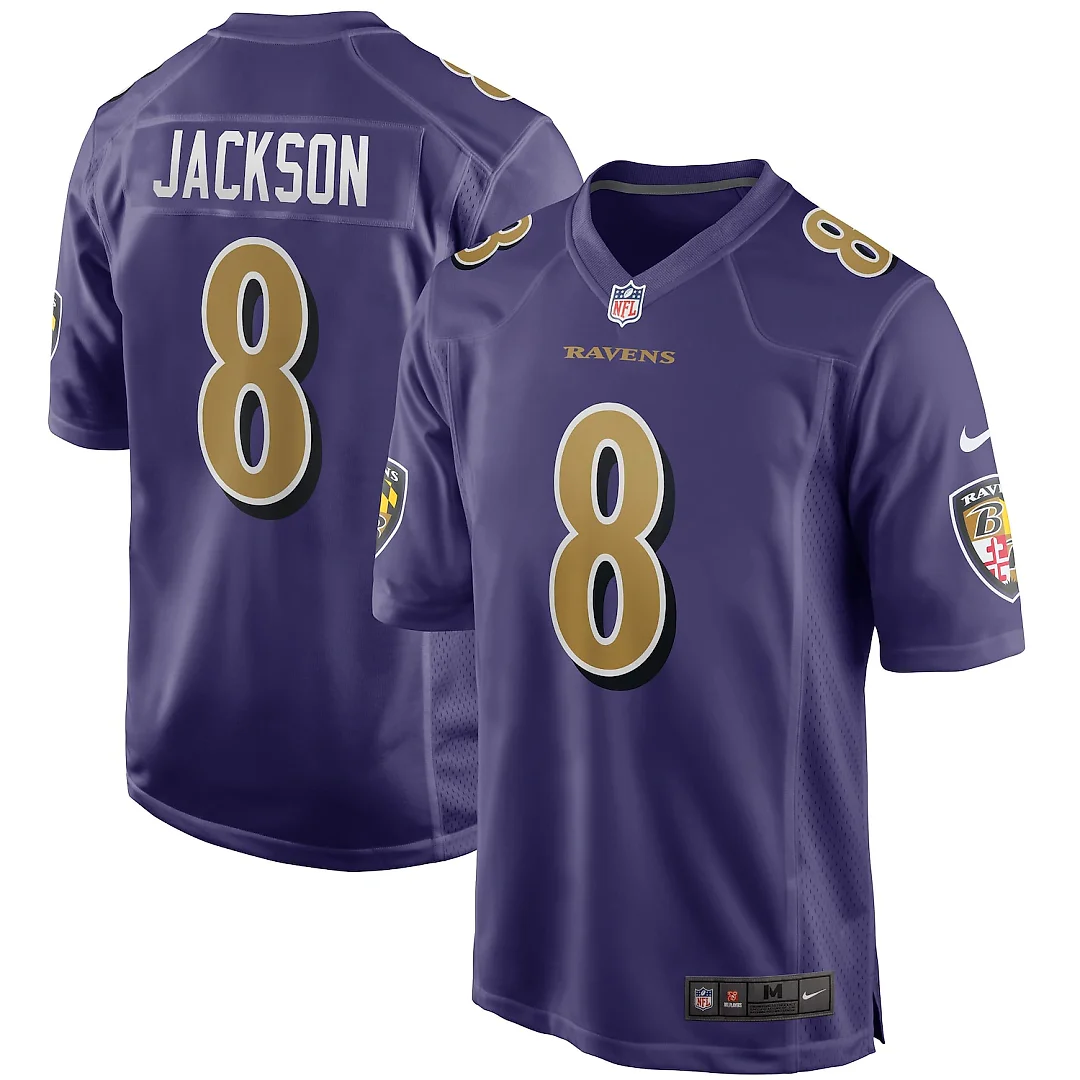 Zennovawear Lamar Jackson Baltimore Ravens Alternate Game Jersey - Purple
