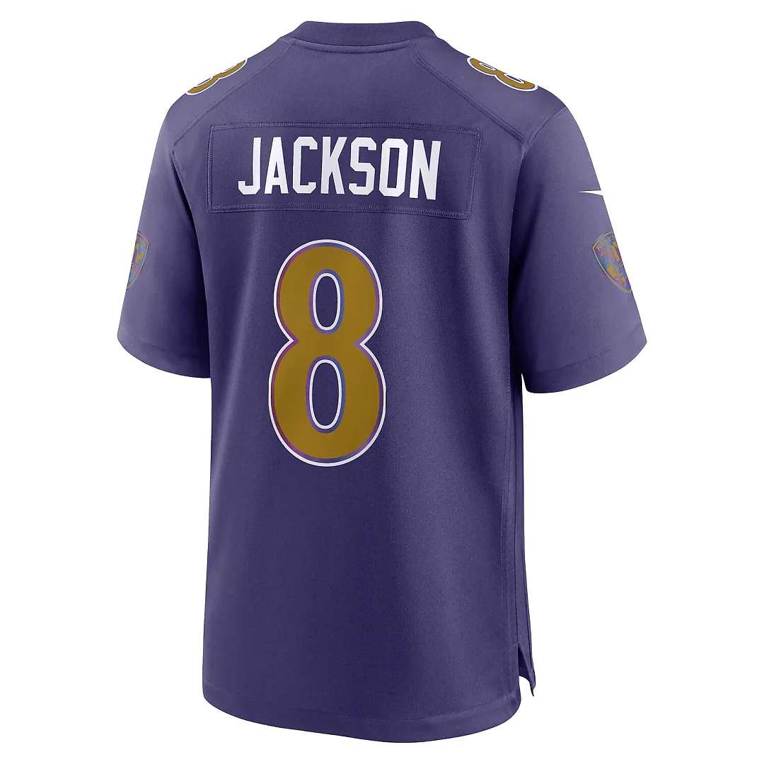 Zennovawear Lamar Jackson Baltimore Ravens Alternate Game Jersey - Purple