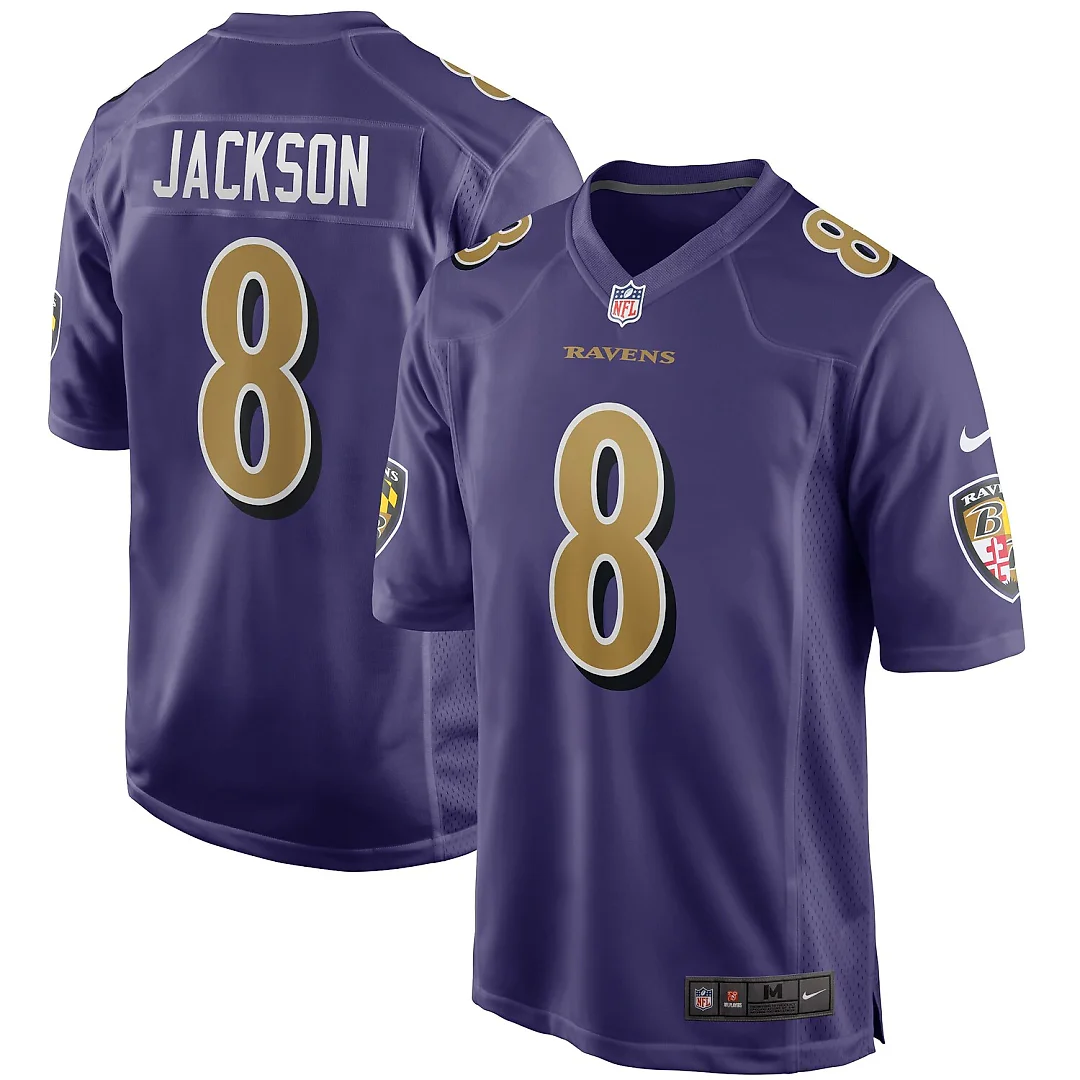 Zennovawear Lamar Jackson Baltimore Ravens Alternate Game Jersey - Purple