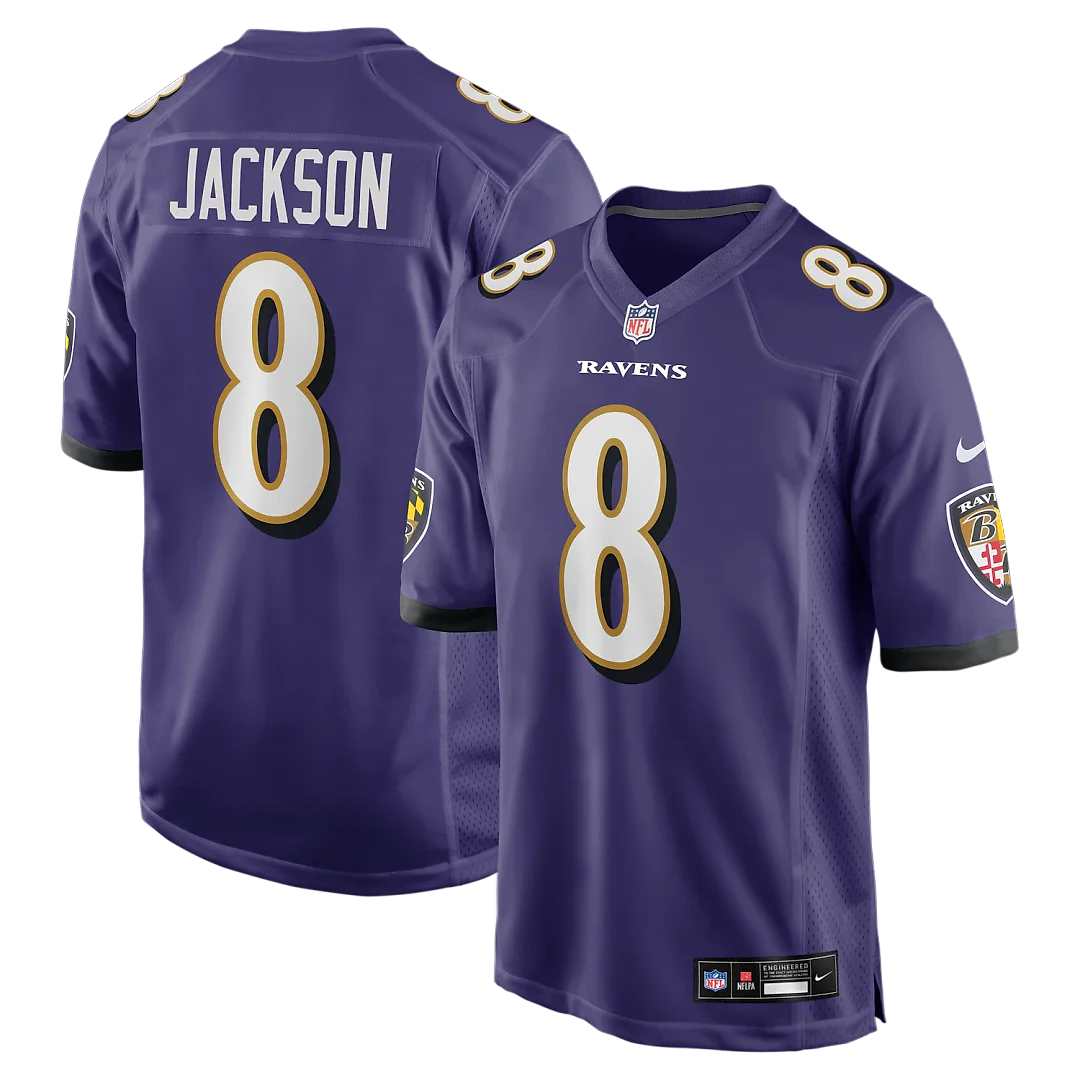 Zennovawear Lamar Jackson Baltimore Ravens Game Jersey - Purple