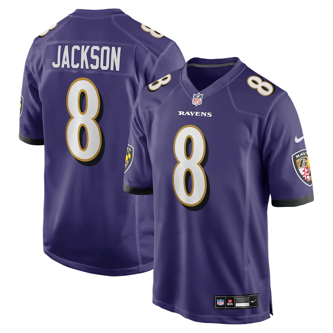Zennovawear Lamar Jackson Baltimore Ravens Game Jersey - Purple
