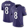 Zennovawear Lamar Jackson Baltimore Ravens Team Vapor FUSE. Stitched Limited Jersey - Purple