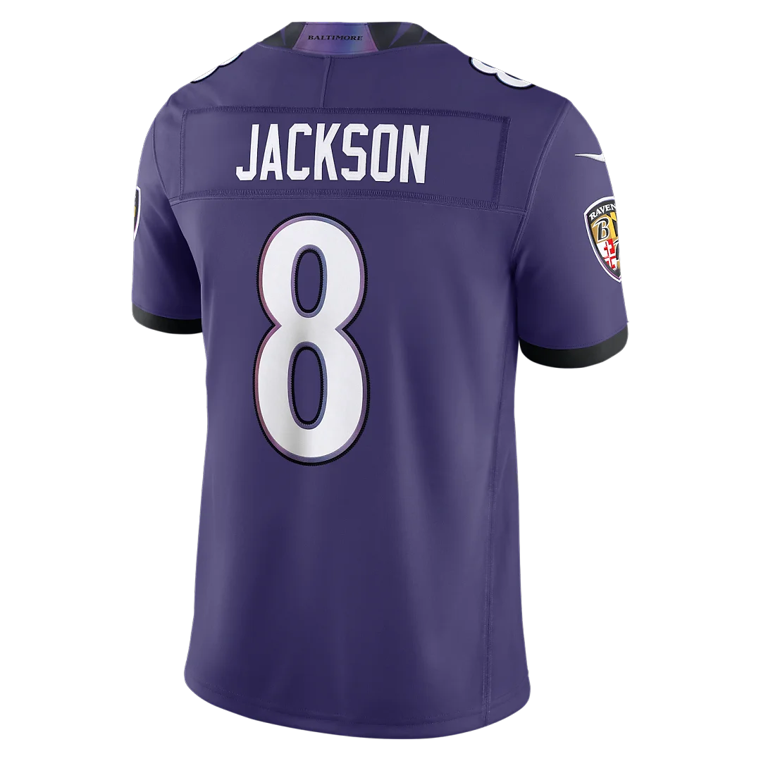 Zennovawear Lamar Jackson Baltimore Ravens Team Vapor FUSE. Stitched Limited Jersey - Purple