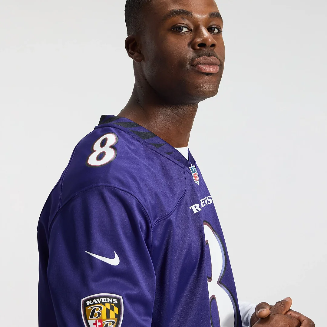 Zennovawear Lamar Jackson Baltimore Ravens Team Game Jersey - Purple
