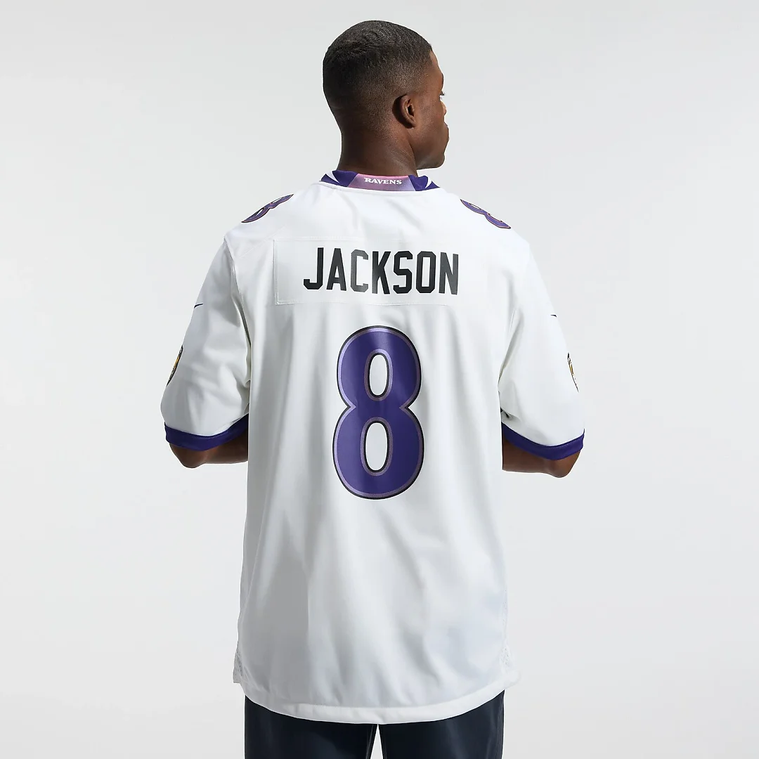 Zennovawear Lamar Jackson Baltimore Ravens Game Jersey - White