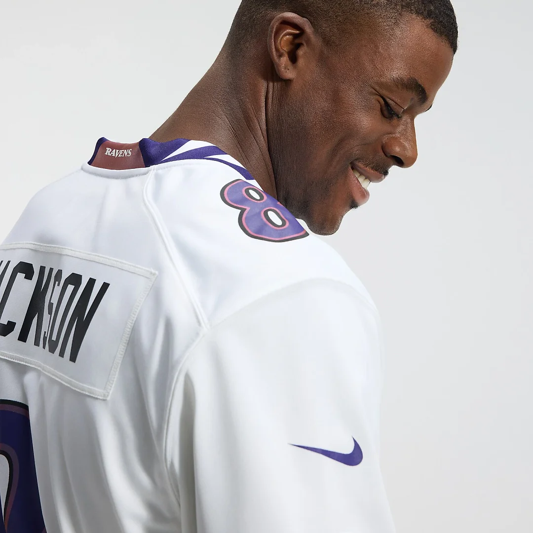 Zennovawear Lamar Jackson Baltimore Ravens Game Jersey - White