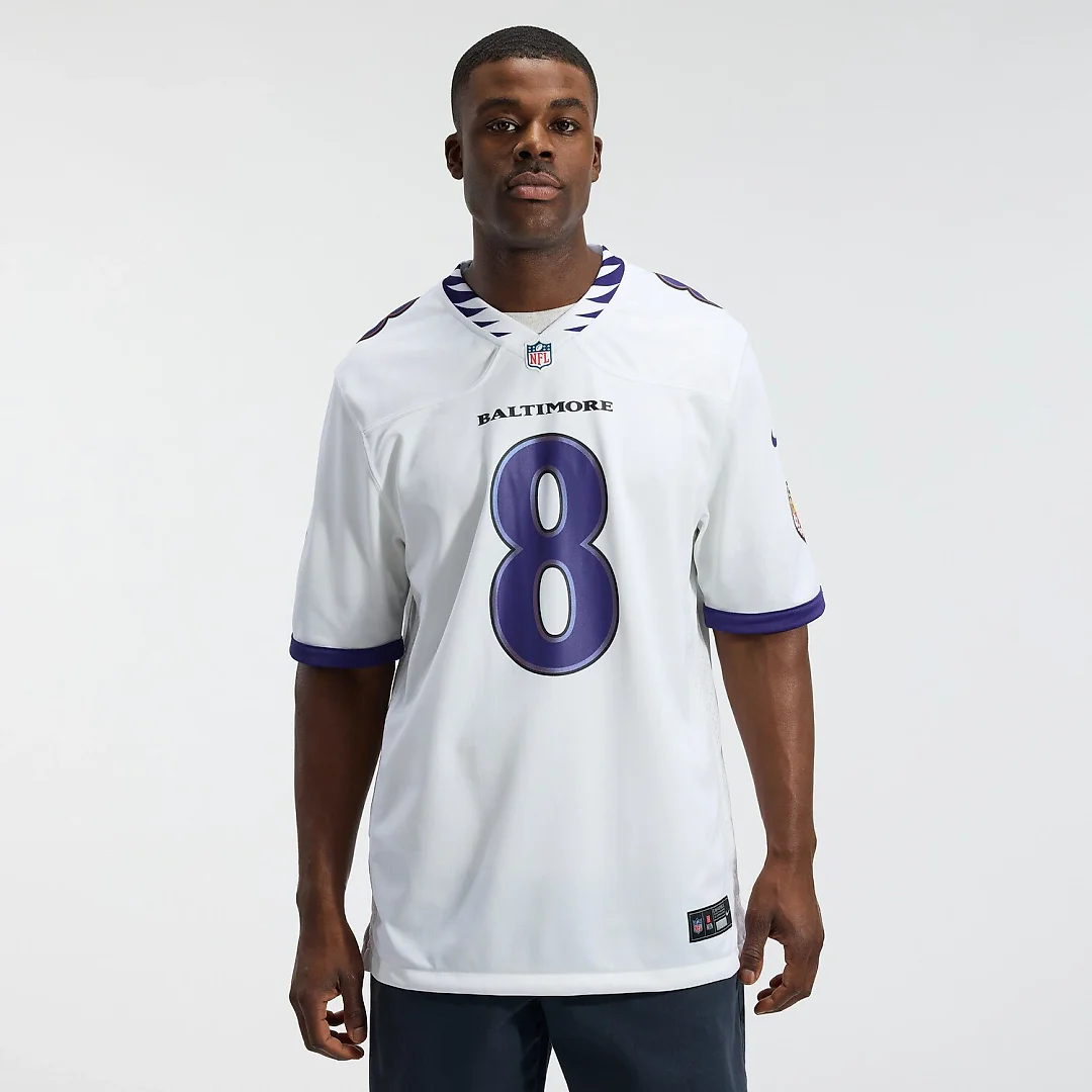 Zennovawear Lamar Jackson Baltimore Ravens Game Jersey - White