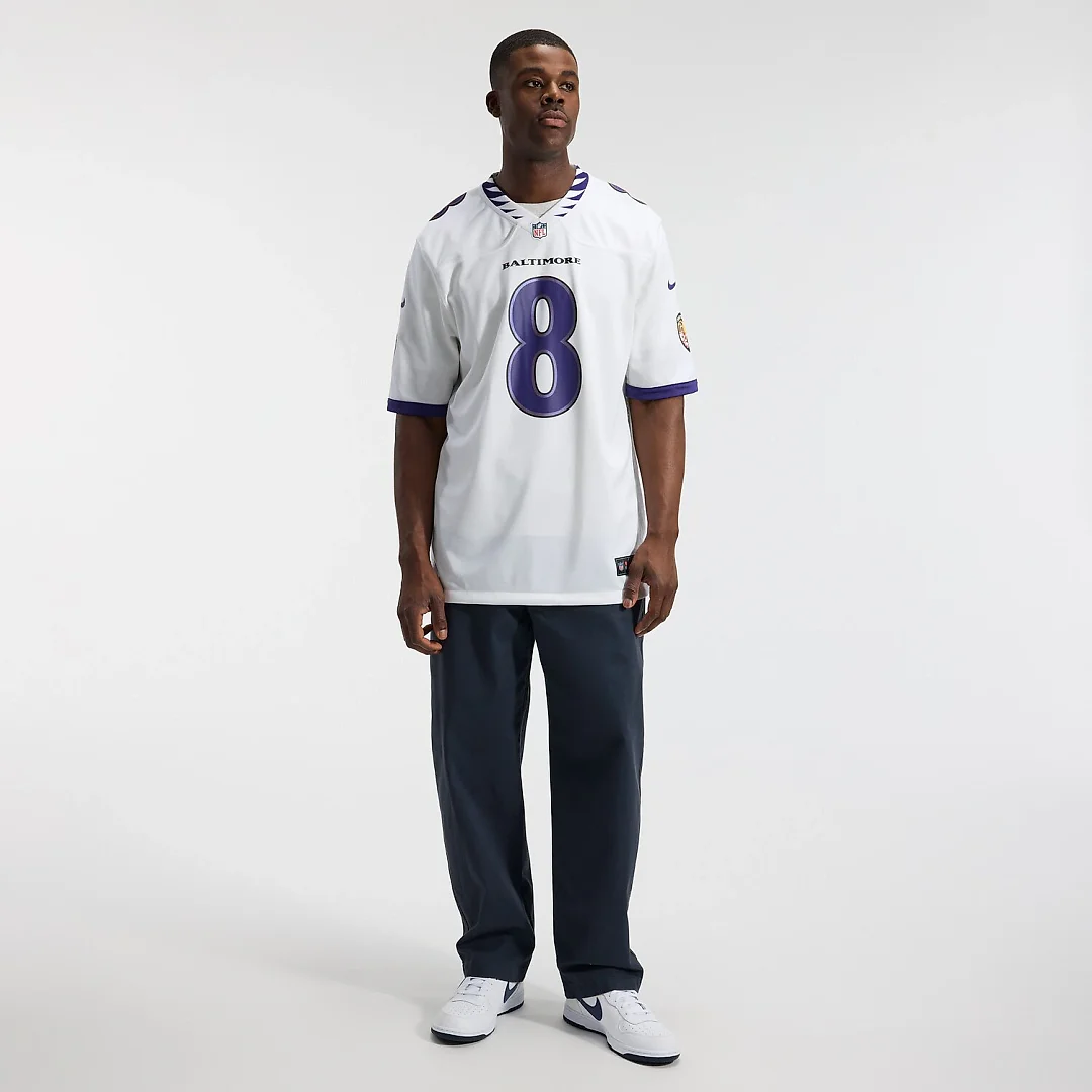 Zennovawear Lamar Jackson Baltimore Ravens Game Jersey - White