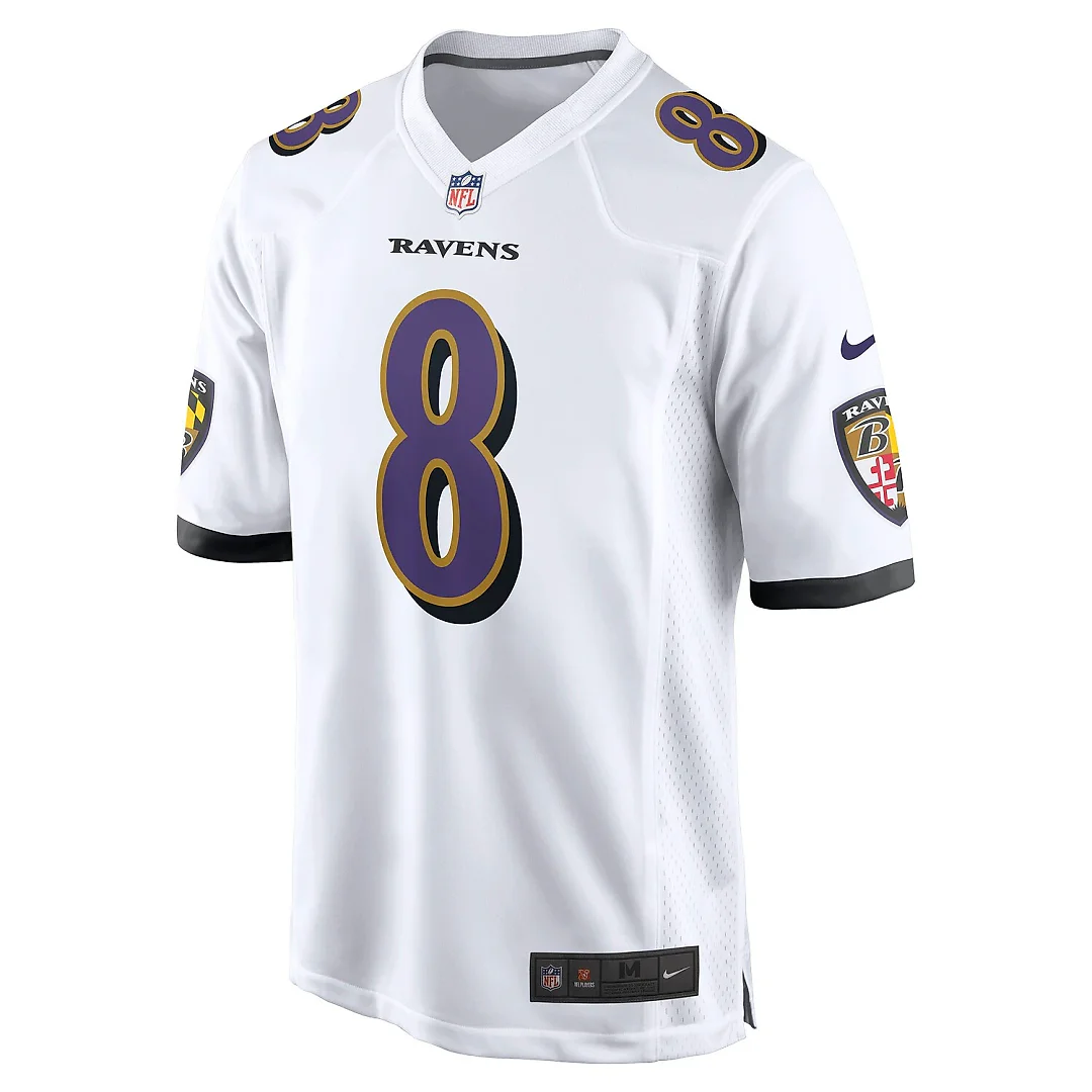 Zennovawear Lamar Jackson Baltimore Ravens Game Jersey - White