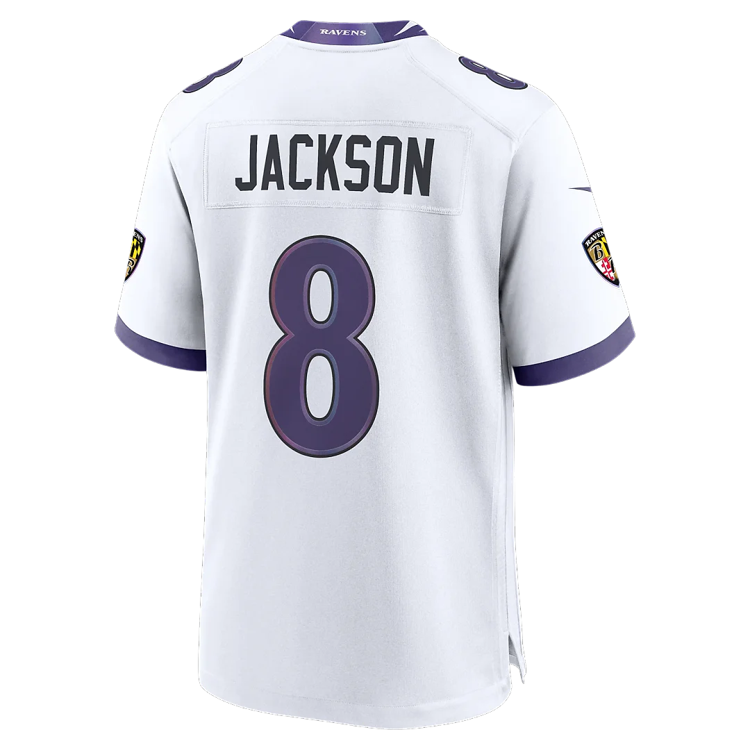 Zennovawear Lamar Jackson Baltimore Ravens Game Jersey - White